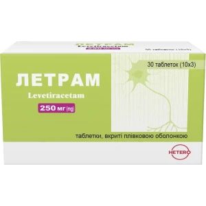 Аналоги та замінники препарату Летрам таблетки 250мг №30 (10х3)