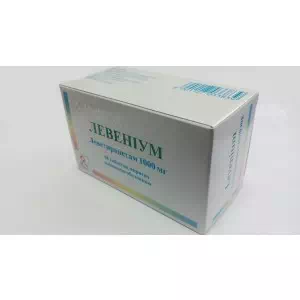 Левениум таблетки покрытые пленочной оболочкой 1000мг №50 (10х5)- цены в Александрии