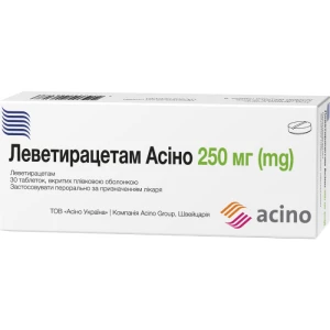 Леветирацетам Асіно таблетки вкриті плівковою оболонкою 250мг №30 (10х3)- ціни у Івано - Франківську