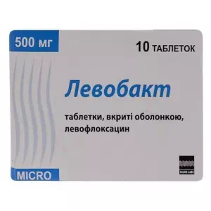 ЛЕВОБАКТ таблетки В/О 500МГ №10- ціни у Дніпрі