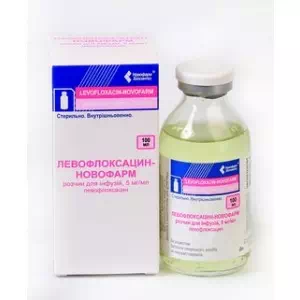 ЛЕВОФЛОКСАЦИН-НОВОФАРМ розчин д/інф. 5 мг/мл по 100 мл у пляш.- ціни у Олександрії