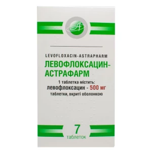 Левофлоксацин-Астрафарм таблетки 500мг №7 (7х1)- ціни у Дніпрі