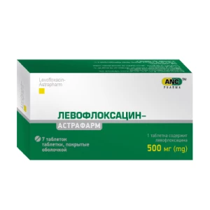 Левофлоксацин таблетки покриті оболонкою 500мг №7- ціни у Дніпрі