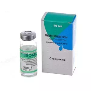 Левоміцетин крап. очні 0.25% фл 10мл б/уп- ціни у Мирнограді