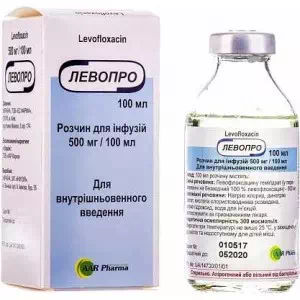 ЛЕВОПРО® розчин д/інф. 500 мг/100 мл по 100 мл у конт.- ціни у Одесі