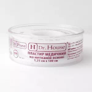 Лейкопластырь на тканевой основе H.Dr.House, бумажная упаковка 1,25х5см- цены в Днепре