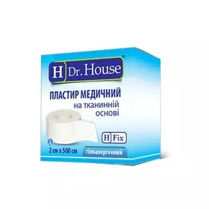 Лейкопластырь на тканевой основе H.Dr.House, бумажная упаковка 1х5см- цены в Никополе