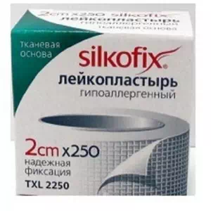 Лейкопластир Silkofix на тканинній осн. 2х250см- ціни у Запоріжжі