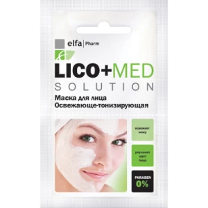 Маска для обличчя Elfa Pharm Lico+Med освіжаюча тонізуюча 20 мл- ціни у Кремінній