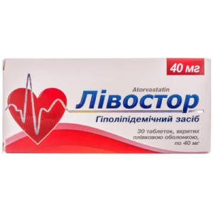 ЛІВОСТОР таблетки В/О 40МГ№30(10X3)- ціни у Вінниці