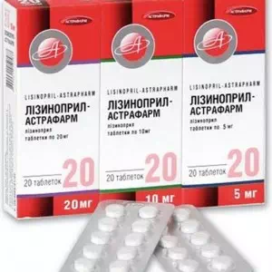 Лизиноприл-Астрафарм таблетки 20мг №20- цены в Доброполье