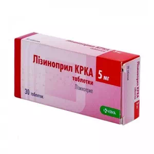 Лізиноприл КРКА таблетки 5мг №30- ціни у Кам'янське
