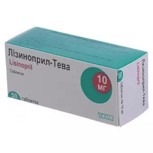 Лізиноприл-Тева таблетки 10мг №50- ціни у Дніпрі