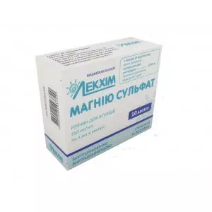 Магнію сульфат р-р д ін. 250 мг мл, по 5 амп №10- ціни у Першотравенську