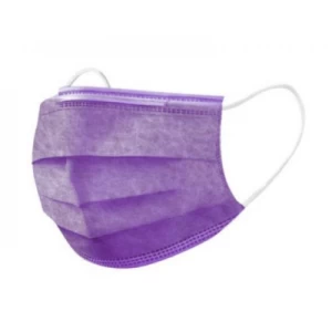 Маска медична 3-х шарова на резинках нестерильна Славна колір фіолетовий №50- ціни у Марганці