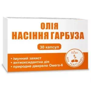 Масло семян тыквы диетическая добавка Enjee 1000мг №30- цены в Днепре