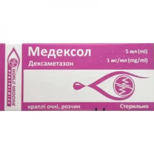 Инструкция к препарату Медексол капли глазные р-р 1 мг/мл фл-капельн. 5 мл