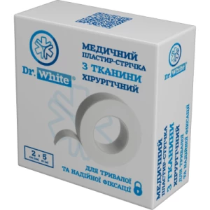 Медицинский пластырь-лента Dr.White из ткани хирургический 2смх5м- цены в Хмельницком