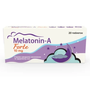 Мелатонін-А Форте таблетки10мг №20- ціни у Глибока