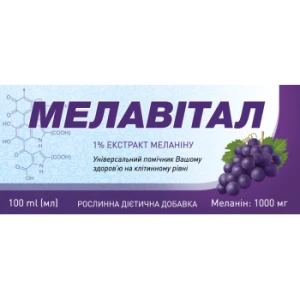 Инструкция к препарату Мелавитал 1% экстракт 100мл полимерный флакон №1