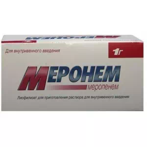Отзывы о препарате Меронем порошок для приготовления раствора для внутривенной инфузии флакон 1000мг №10