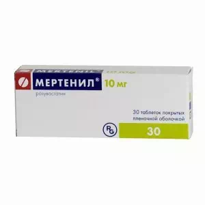 Мертеніл таблетки, в/плів. обол., по10 мг №30 (10х3)- ціни у Червонограді