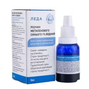 Метиленовый синий раствор 1% водный флакон полимерный 10г Леда- цены в Переяслав - Хмельницком