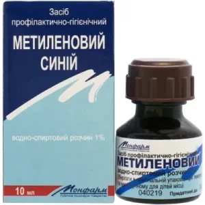 Метиленовый синий раствор водно-спиртовый 1% флакон 10 мл- цены в Львове
