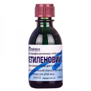 Метиленовый синий раствор водно-спиртовый 1% флакон 20 мл- цены в Мелитополь