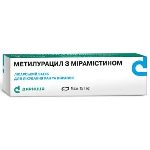 Метилурацил із мірамістином мазь 15г туба- ціни у Дніпрі