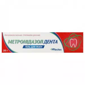Метронідазол Дента гель д ясен туба 20г- ціни у Новомосковську