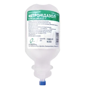 Аналоги та замінники препарату Метронідазол розчин для інфузій 0.5% контейнер 100мл