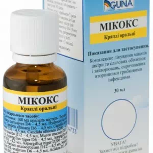 Инструкция к препарату Микокс капли 30мл