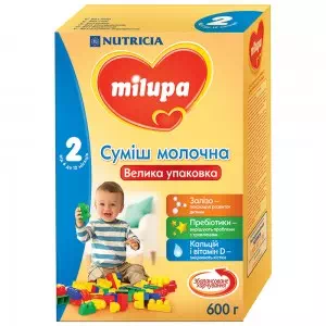 Мілупа суміш молочна 2 600г- ціни у Мирнограді