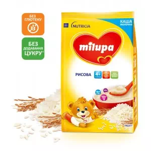 Milupa Каша б молочная рисовая от 4мес.170г- цены в Миргороде