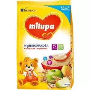 Мілупа каша молочна кукурудзяно-рисова з бананом 210г- ціни у Кропивницький