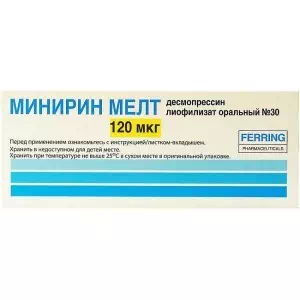 Мінірин мелт ліофілізат ор. по 120 мкг №30 (10х3)- ціни у Конотопі