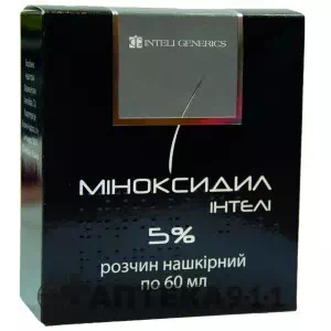 Міноксидил інтелі розчин н/ш 5 % по 60 мл у флак.- ціни у Шостці