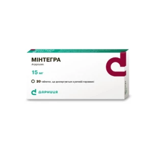 Мінтегра таблетки дисперговані в ротовій порожнині 15 мг №30- ціни у Южноукраїнську