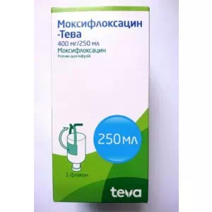 Моксифлоксацин-Тева розчин д/інф. 400 мг/250 мл по 250 мл- ціни у Добропіллі