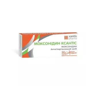 Моксонідин Ксантіс таблетки п о 0.2мг №30- ціни у Кам'янське