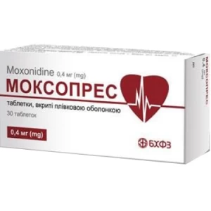Моксопрес 0,4 мг табл. №30- ціни у Маріуполі