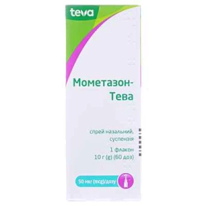 Мометазон-Тева спрей назальний суспензія 50 мкг/доза флакон 10 г на 60 доз- ціни у Нікополі