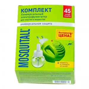 MOSQUITALL фумигатор+Жидк.п комар.45ноч Универсальная защита- цены в Лубны