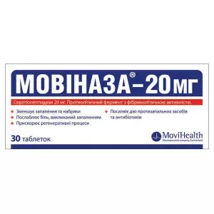 Инструкция к препарату МОВИНАЗА-20МГ ТАБ.П О 20МГ №30