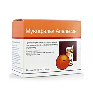 Мукофальк апельсин порошок, пакети по 5г №20- ціни у Добропіллі