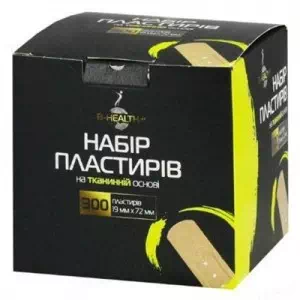 Набір пластирів B-Heаlth на тканинній основі, розміром 19 мм х 72 мм, 300 штук- ціни у Павлограді