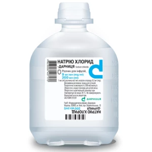 Натрію хлорид-Дарниця розчин для інфузій 0.9% флакон 200 мл- ціни у Дніпрі