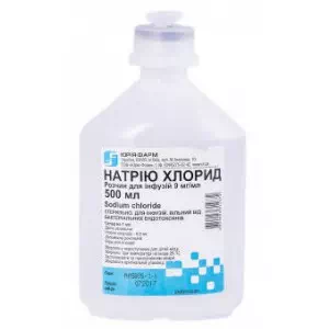 Натрію хлорид розчин для інфузій 0.9% контейнер 500мл- ціни у Мирнограді