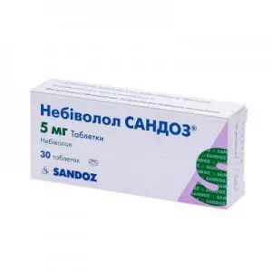 Небіволол Сандоз таблетки по 5 мг №30- ціни у Світловодську